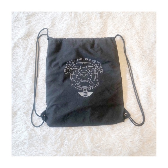 BMW Mini French Bulldog Drawstring Backpack NWT - Picture 1 of 8